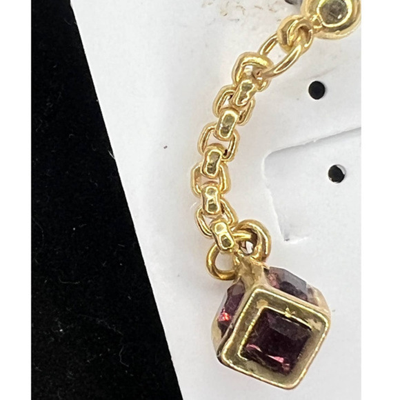 MC dangle earrings with purple cube crystals - Picture 3 of 5